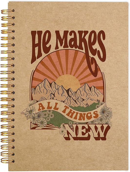 Christian Spiral Notebook,Christian Journal,Christian Notebook for Women Men Writing,Bible Cover Spiral Notebook 8.3×5.5 Inch Kraft Paper - Bloomnest