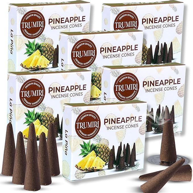 Pineapple Incense - 60 Cones, Six Packs of 10, Scented TRUMIRI