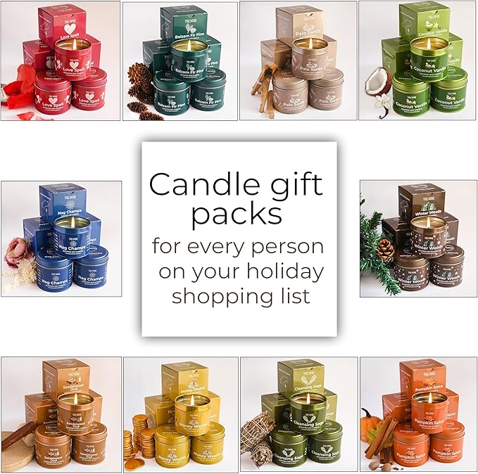 Coconut Vanilla - Aromatherapy Candles for Home Scented - Pack of 3-5oz Natural Soy Wax Clean Organic Non Toxic - Long Lasting Highly Scented with Essential Oils - Gifts for Women Relaxing Spa TRUMIRI