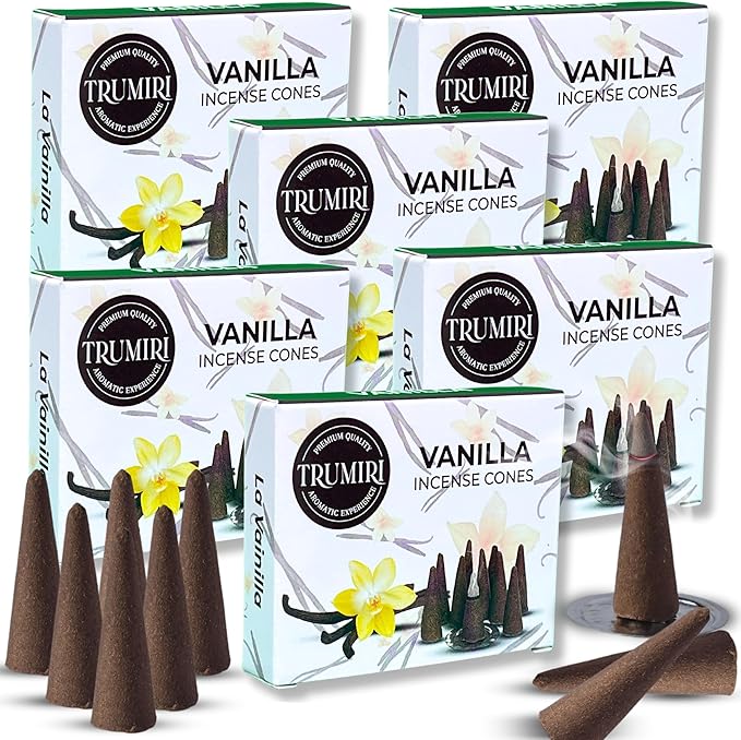 Vanilla Incense - 60 Cones, Six Packs of 10, Scented TRUMIRI