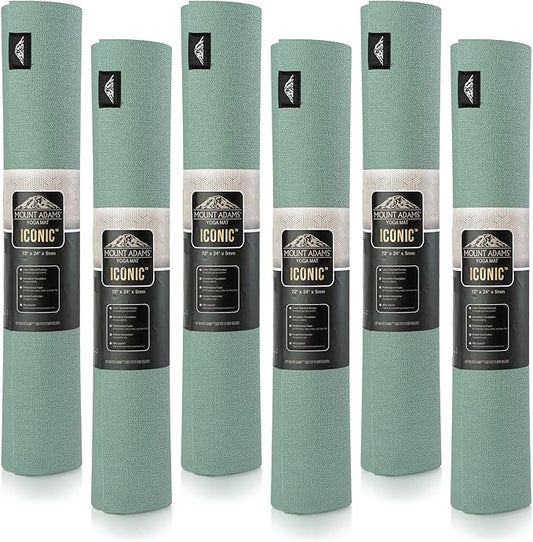 Mount Adams 6 Pack Iconic 5mm Yoga Mat - The Mat That Speaks for Itself - 72" x 24", High-Density, Slip-Resistant Exercise Mat - Unique Texture for Superior Grip for Yoga, Pilates, Fitness - Bloomnest