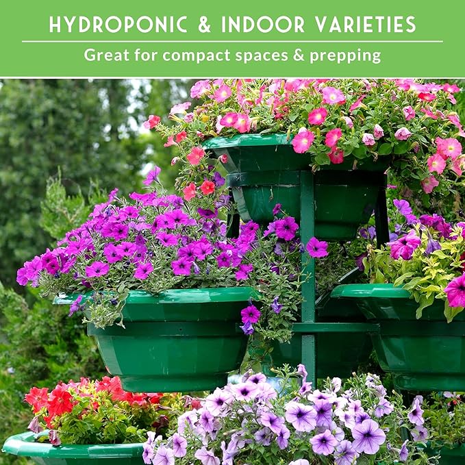 Hydroponic & Indoor Garden Seed Kit – 20 Compact Heirloom Vegetable & Herb Varieties | Apartment, Small-Space, Patio & Vertical Tower Growing | Family Garden Gift – Survival Garden Seeds - Bloomnest