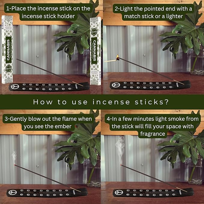 Cannabis Scented Incense Sticks - Total 40 Insence-Sticks - Dual Pack of 20 Insense - Inciensos - Inscents - Natural Non Toxic Ingredients - Incents - Incence - Inscense - Insents