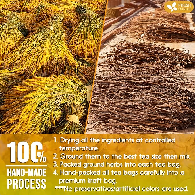 FreshDrinkUS, Premium 55 Mullein Licorice Tea Bags, 100% Natural, Blend of Mullein Leaves, and Licorice Root. Made with Natural Material Tea Bags. No Sugar, Vegan. - Bloomnest