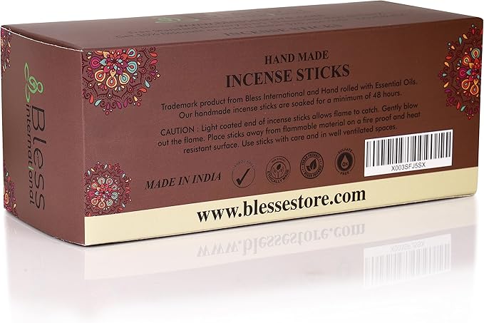 Bless-Cedar 100%-Natural-Handmade-Hand-Dipped-Incense-Sticks Organic-Chemicals-Charcoal-Free Purification-Relaxation-Positivity-Yoga-Meditation Best-Woods-Scent (500 Sticks(26 OZ)) BlessInternational