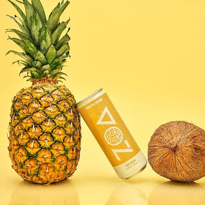 ZOA Zero Sugar Energy Drinks, Pineapple Coconut - Sugar Free with Electrolytes, Healthy Vitamin C, Amino Acids, Essential B-Vitamins, and Caffeine from Green Tea - 12 Fl Oz (12-Pack) - Bloomnest