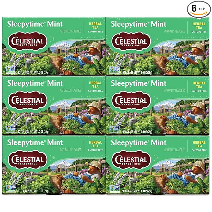 Celestial Seasonings Sleepytime Mint Herbal Tea - Caffeine Free Sleep Tea, 20 Tea Bags Per Box (Pack of 6) - Bloomnest