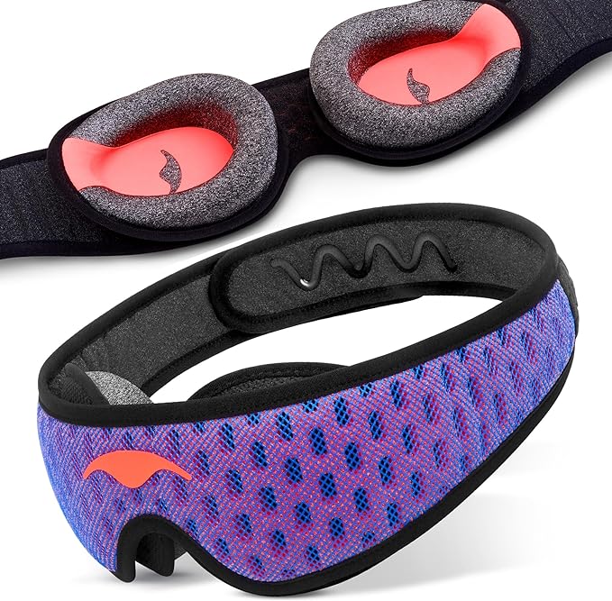 Manta Pro Sleep Mask - 100% Light Blocking Sleep Mask for Side Sleepers, Breathable and Comfortable, Spacious & Zero Pressure for Long Lashes, Perfect for Sleep/Travel/Nap/Shift Work - Bloomnest