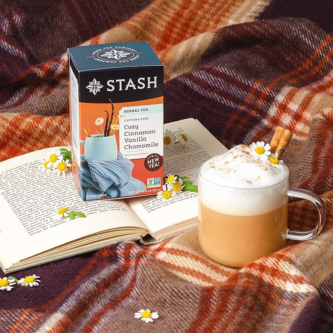 Stash Tea Cozy Cinnamon Vanilla Herbal Tea - Naturally Caffeine Free, Non-GMO Project Verified Premium Tea with No Artificial Ingredients, 18 Count (Pack of 6) - 108 Bags Total - Bloomnest