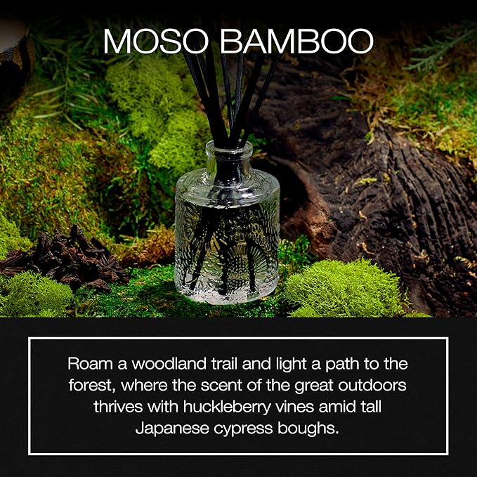 Voluspa Moso Bamboo Scented Reed Diffuser, 3.4 oz, Luxury Bamboo Diffuser, Oil Reed Diffusers for Home, Handcrafted in the USA Voluspa