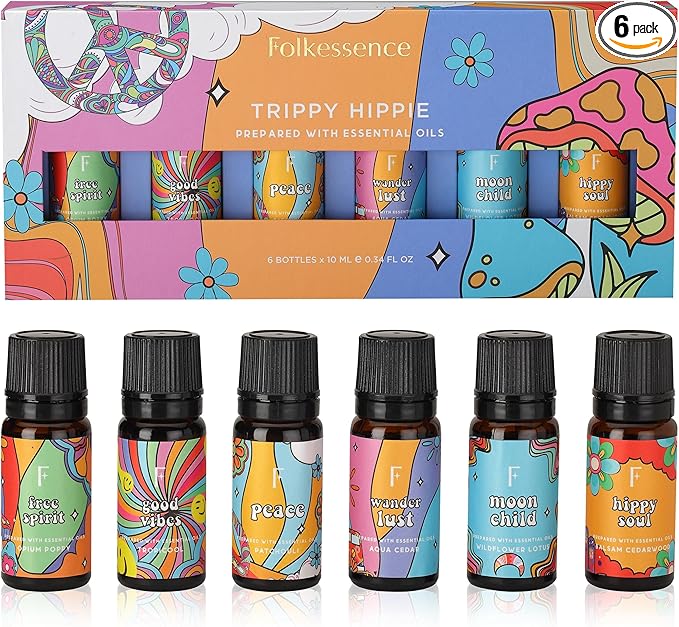 Folkulture Essential Oils for Diffusers Oil | Set of 6 Fragrance Oil, Patchouli & Cedarwood | Essential Oils for Diffusers | Diffuser Oils Scents for Home - Bloomnest
