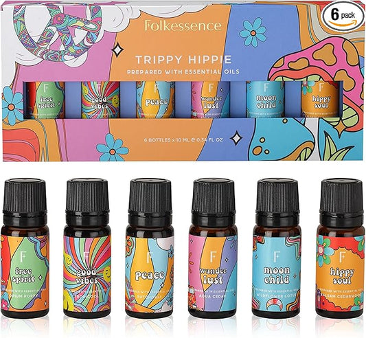 Folkulture Essential Oils for Diffusers Oil | Set of 6 Fragrance Oil, Patchouli & Cedarwood | Essential Oils for Diffusers | Diffuser Oils Scents for Home - Bloomnest