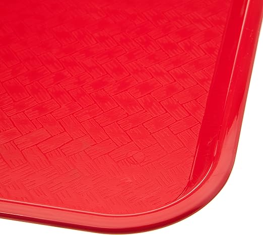 Carlisle FoodService Products CT101405 Cafe Standard Plastic Cafeteria/Fast Food Tray, NSF Certified, BPA Free, 14" Length x 10" Width, Red (Pack of 24) - Bloomnest