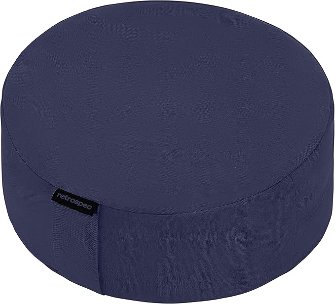 Retrospec Sedona Zafu Meditation Cushion Filled w/Buckwheat Hulls - Yoga Pillow for Meditation Practices - Machine Washable 100% Cotton Cover & Durable Carry Handle, Round - Bloomnest