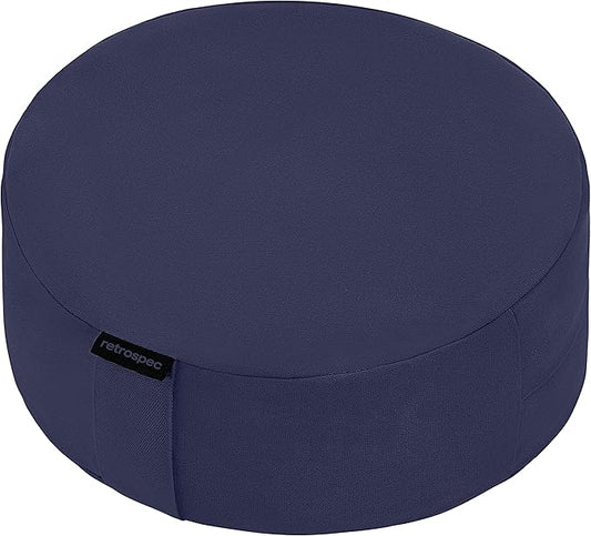 Retrospec Sedona Zafu Meditation Cushion Filled w/Buckwheat Hulls - Yoga Pillow for Meditation Practices - Machine Washable 100% Cotton Cover & Durable Carry Handle, Round - Bloomnest