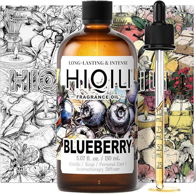 HIQILI Blueberry Fragrance Oil for Candle & Soap Making, Fruity Scents for Reed Diffuser Oil Refill, Add to Lotion, Body Wash - 5.07 Fl Oz - Bloomnest