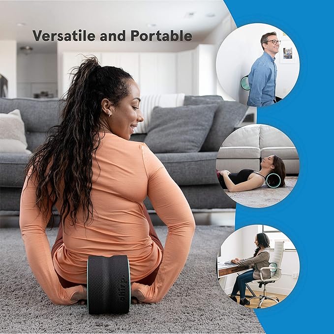 Chirp Wheel Foam Roller – Targeted Back & Neck Relief, Lumbar Spine Stretcher, Spinal Decompression Back Stretcher, Massage Roller with Density Foam for Physical Therapy, Supports 500lbs, 6-Inch Mint - Bloomnest