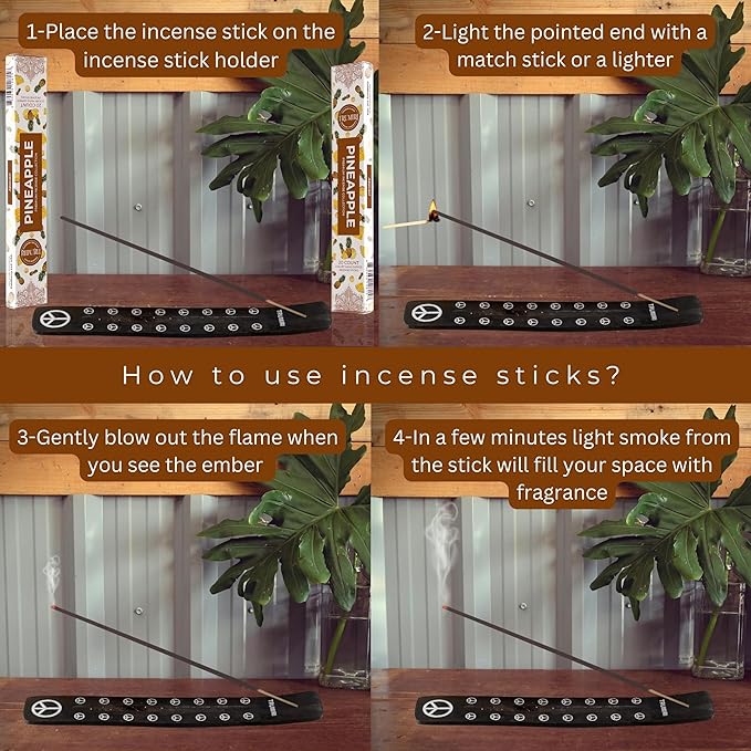 Pineapple Incense Sticks - Incienso de Piña - Total 40 Insence-Sticks - Dual Pack of 20 Insense - Inciensos - Inscents - Natural Non Toxic Ingredients - Incents - Incence - Inscense - Insents TRUMIRI