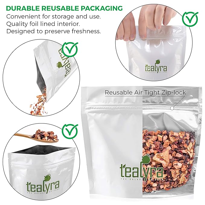 Tealyra - Aloha Hawaii - Pineapple - Hibiscus - Guava - Strawberry - Herbal Fruity Loose Leaf Tea - Hot or Iced - Caffeine Free - 112g (4-ounce) - Bloomnest