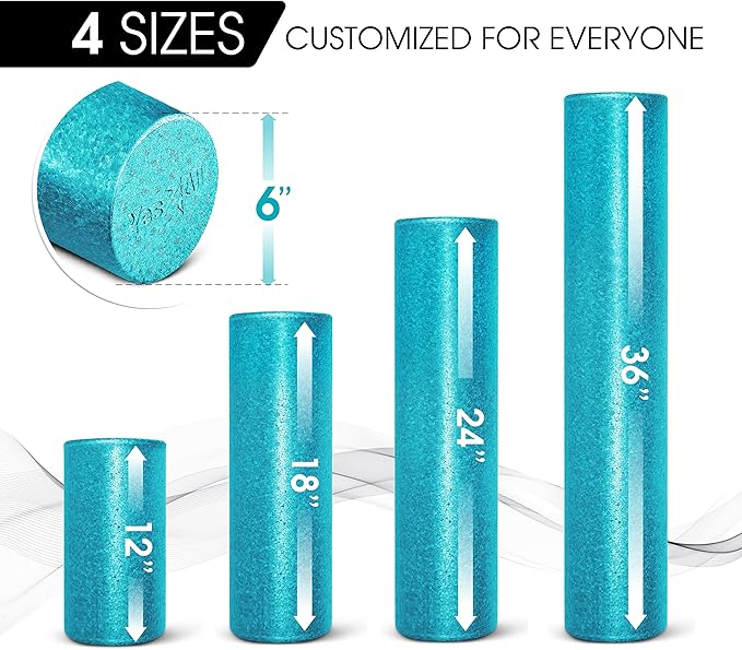 Yes4All High-Density EPP Round Back Roller Foam, Exercise Foam Roller for Yoga, Pilates & Stretching - 12, 18, 24, 36 inch - Bloomnest