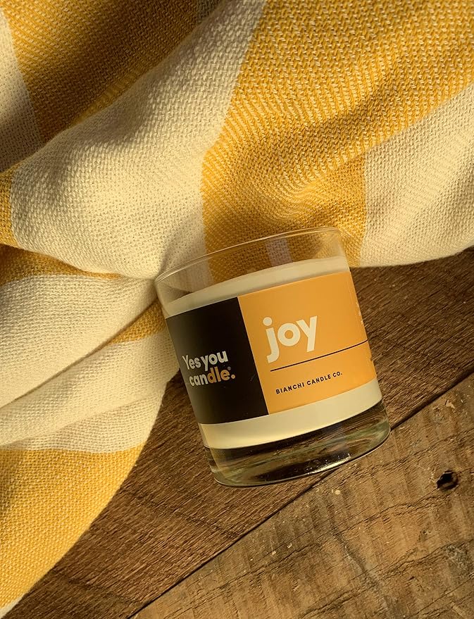 Joy, Grapefruit & Magosteen, Highly-Scented, Inspirational Soy Candle, Made in USA, Pure Essential Oils, Aromatherapy, 8 oz - Bloomnest
