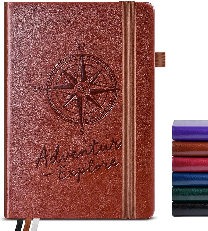 Blank Journal Notebook for Women Men,160 Pages,A5 Hardcover Sketchbook for Drawing, Sketch book, Unlined Notebooks for School,Work, Note Taking,Travel Journals for Writing 5.8"x8.5" (Brown) - Bloomnest