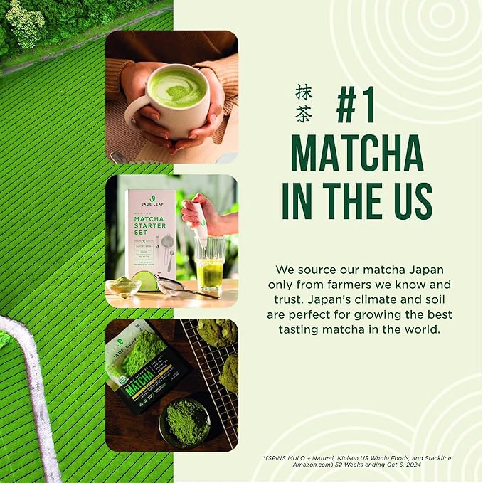 Jade Leaf Matcha Organic Premium Ceremonial Grade Matcha Green Tea Powder - Japanese - Culinary, Ingredient, Ceremonial Barista Teahouse, Latte, Collagen, 3.53 Ounce (Pack of 1), Ceremonial Teahouse Tin - Bloomnest