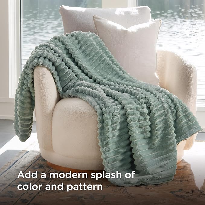 Bedsure GentleSoft Sage Green Fleece Blanket for Couch - Cozy Soft Blankets for Women, Cute Small Throws for Girls, 50x70 Inches - Bloomnest