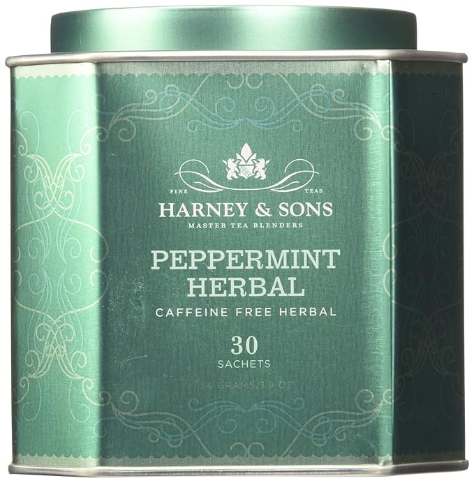 Harney & Sons Peppermint Herbal Tea in Sachets, Caffeine-Free Herbal, 30 Sachets (Pack of 2) - Bloomnest