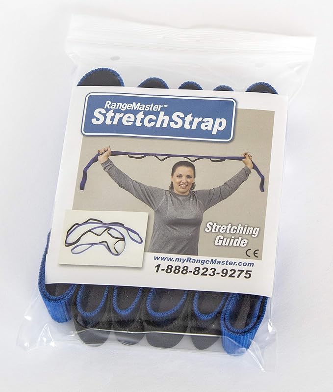 RangeMaster Stretch Strap with Exercise Guide│ Versatile Multi-Loop Strap Perfect for Yoga, Pilates, and Physical Therapy │ Portable │ Helps Improve Flexibility - Bloomnest