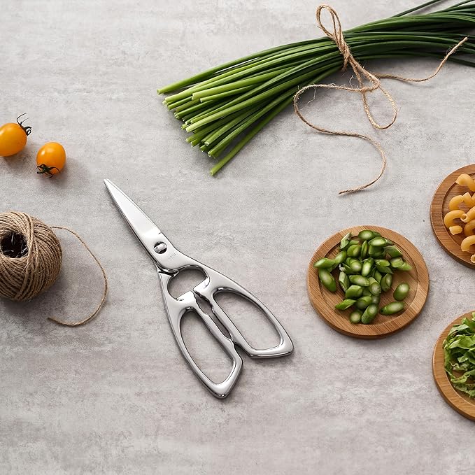 LIVINGO Heavy Duty Kitchen Scissors - Multi-function Dishwasher Safe Stainless Steel Forged Come Apart Utility Shears All Purpose for Cutting Food, Meat, Poultry, Vegetable, Nutcracker - Bloomnest