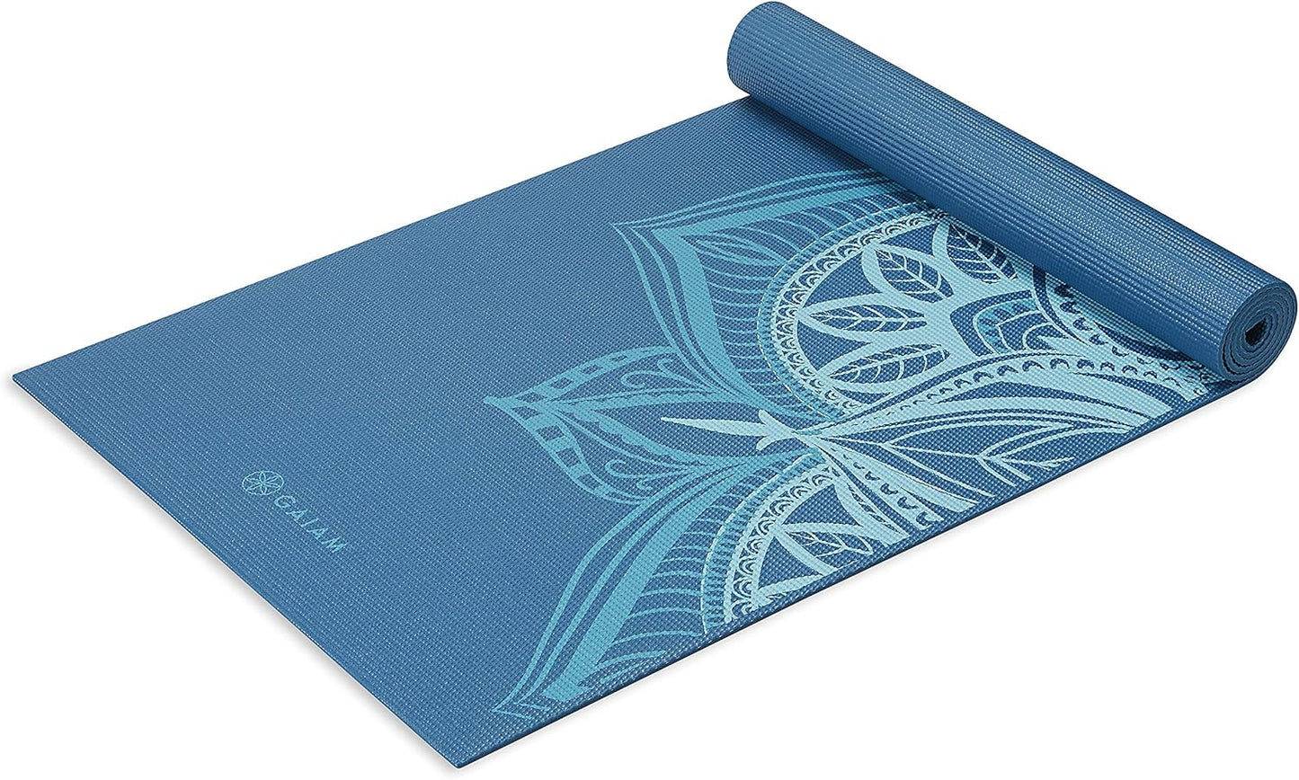 Gaiam Yoga Mat - Premium 6mm Print Extra Thick Non Slip Exercise & Fitness Mat for All Types of Yoga, Pilates & Floor Workouts (68"L x 24"W x 6mm Thick)
