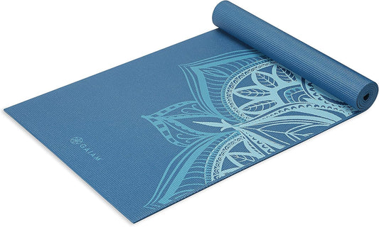 Gaiam Yoga Mat - Premium 6mm Print Extra Thick Non Slip Exercise & Fitness Mat for All Types of Yoga, Pilates & Floor Workouts (68"L x 24"W x 6mm Thick)