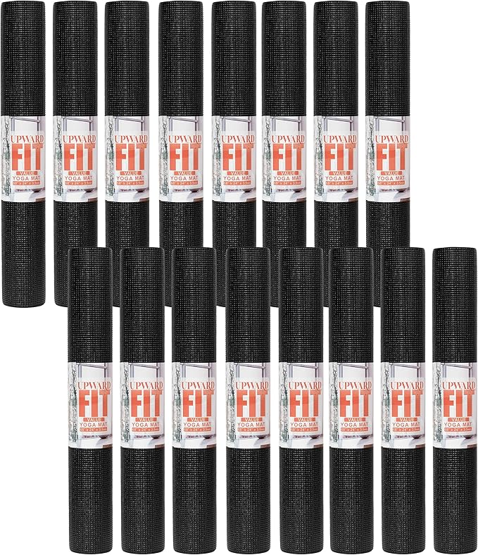 16-Pack Value Yoga Mat, 68" x 24" Non Slip Exercise Mat, 3mm Thick Gym Mat, Bulk Non Toxic Yoga Mats for Schools and Studios - Bloomnest