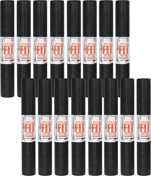 16-Pack Value Yoga Mat, 68" x 24" Non Slip Exercise Mat, 3mm Thick Gym Mat, Bulk Non Toxic Yoga Mats for Schools and Studios - Bloomnest
