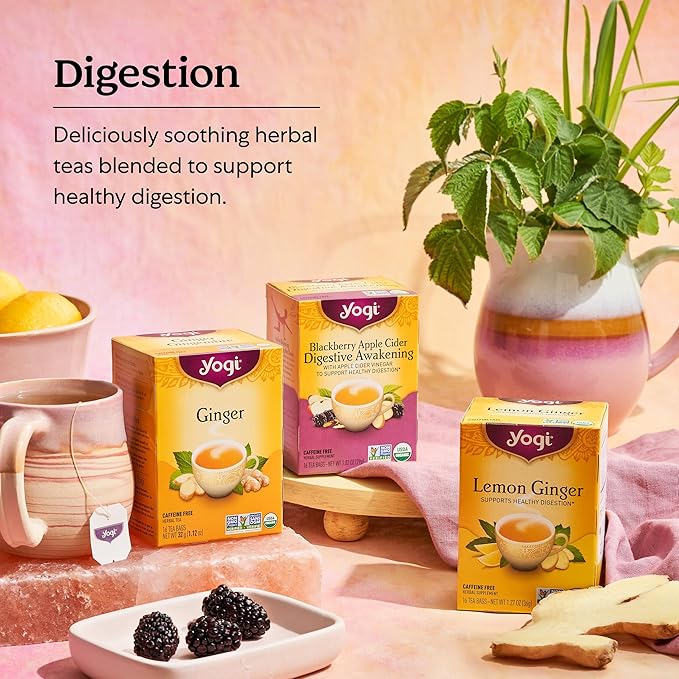 Yogi Tea - Stomach Ease (6 Pack) - Supports Healthy Digestion with Peppermint, Licorice Root, and Ayurvedic Herbs - Caffeine Free - 96 Organic Herbal Tea Bags - Bloomnest