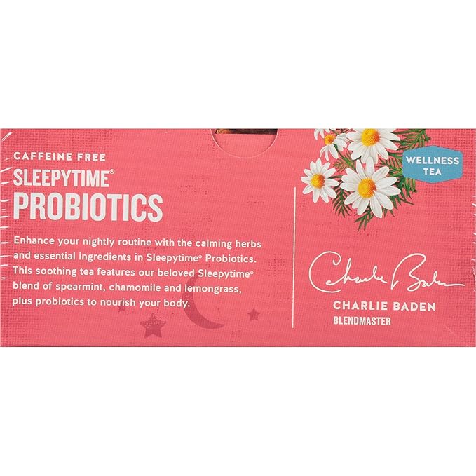Celestial Seasonings Sleepytime Wellness Tea Plus Probiotics, Caffeine Free, 18 Tea Bags Box (Pack of 2) - Bloomnest
