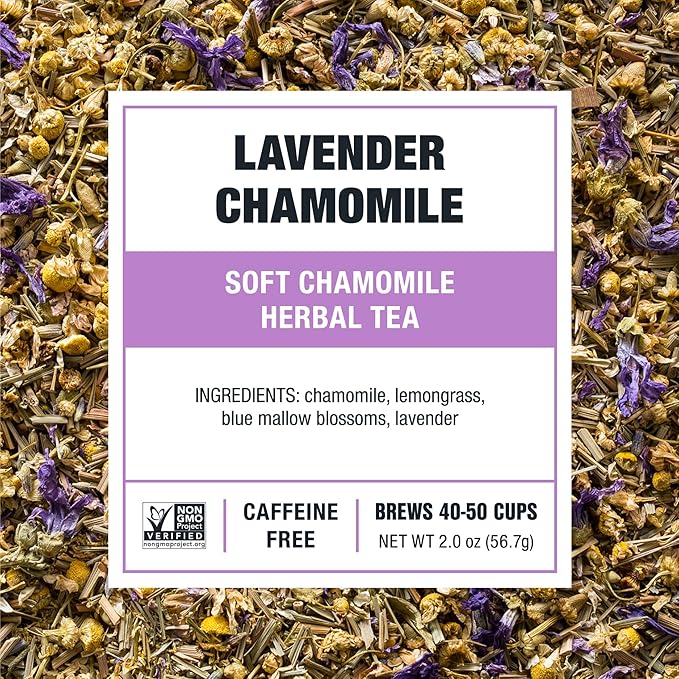 Tiesta Tea - Lavender Chamomile Herbal Tea, Loose Leaf, Calming Blend with Chamomile, Lavender, Lemongrass, Caffeine-Free Herbal, Great for Hot or Iced Brews, Refillable Tin, 50 Cups, 2 Ounce - Bloomnest