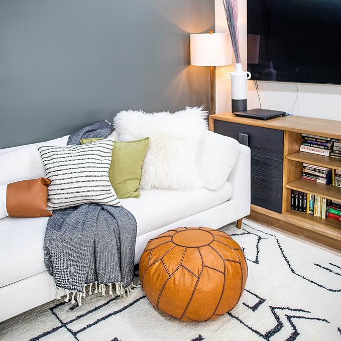 Moderner Pouf Ottoman Pumpkin Color - Bloomnest