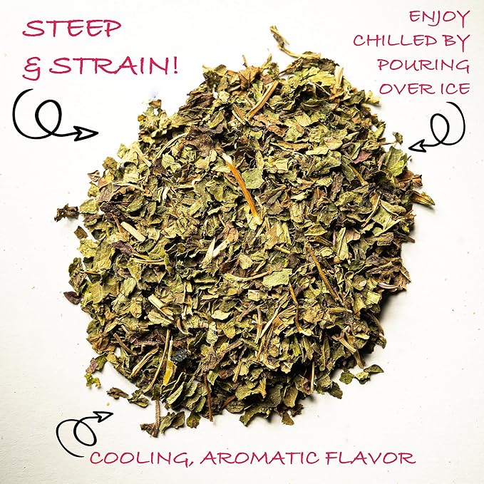 Worldwide Botanicals Organic Peppermint Loose Leaf Tea, 1 lb - Pacific Northwest Organic Cultivation, Highly Aromatic Digestive Tea, Antioxidant, Caffeine Free, 16 ounce - Bloomnest