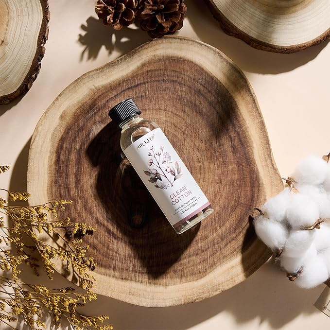 Airkeep Reed Diffuser Oil Refill/Clean Cotton/3.38oz（100ml/1 Pack/Scented Oil Refill for Reed Diffuser Home Fragrance for Bedroom, Bathroom Office Home Decor - Bloomnest