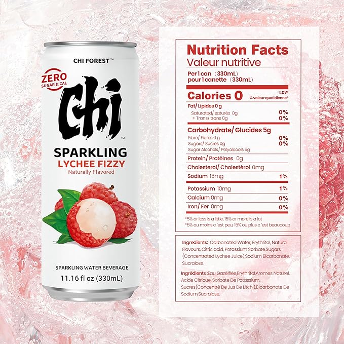 CHI FOREST Lychee Fizzy Sparkling Water (11.16 oz* 24) - Bloomnest
