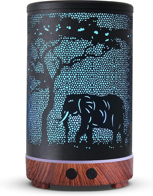 Essential Oils Diffuser,Aromatherapy Diffuser,Birthday Gifts for Women Mom Grandma,Metal Cool Mist Humidifier with 7 Colors Lights Waterless Auto Off Air Diffusers（Elephant） - Bloomnest