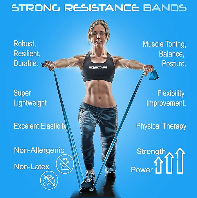 Resistance Bands Professional 8,16, 25, 50 Yards Bulk Rolls. Latex-Free Elastic Physical Therapy Band. No Scent, No Powder - Perfect for Home Exercise, Yoga, Pilates, Gym, Rehab, Workout - Bloomnest