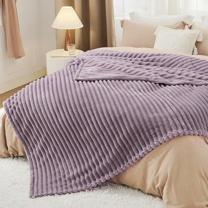 Bedsure GentleSoft Light Purple Fleece Blanket for Couch - Cozy Soft Blankets for Women, Cute Small Throws for Girls, 108x90 Inches - Bloomnest