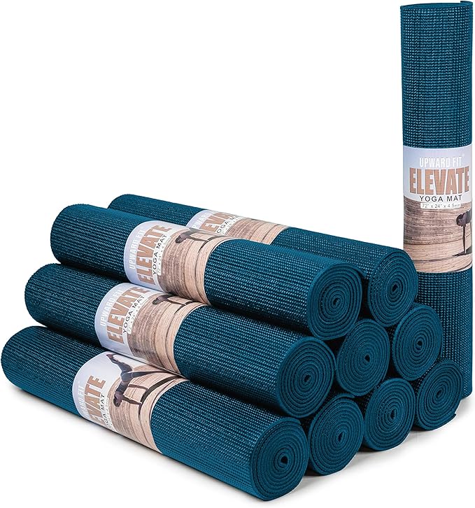 Elevate Yoga Mats, 10 Pack, 72" Long x 24" Wide, 4 mm Thick, Non-Slip and Easy to Clean Gym Mats for Schools and Studios - Bloomnest