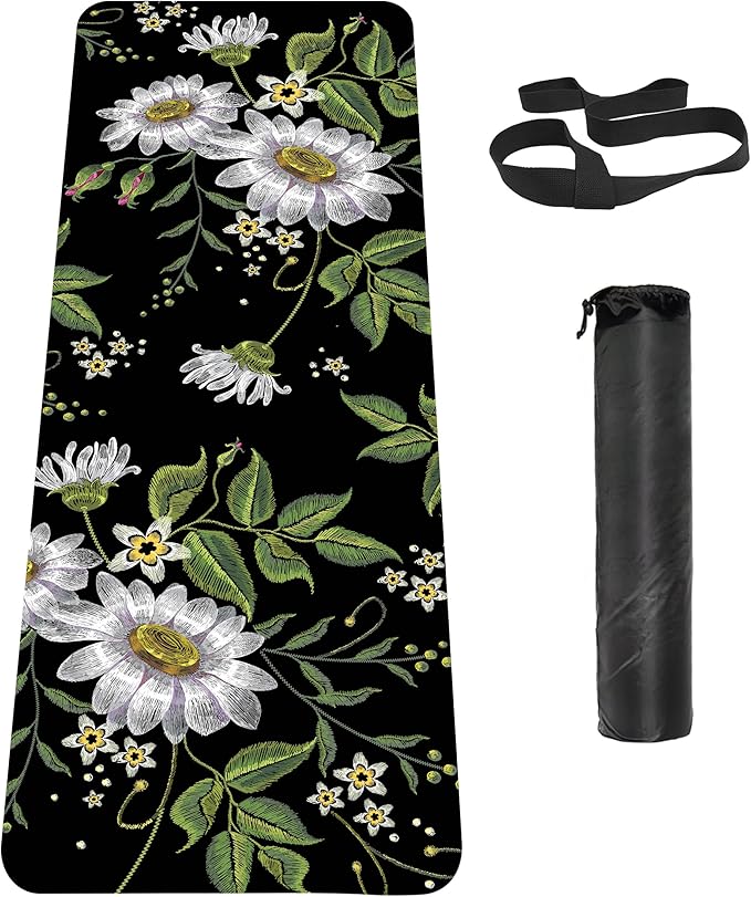 Non Slip Yoga Mat TPE Workout Mat for Men Women, Thick Workout Mat with Carrying Strap, Fitness Mats for Exercise, Yoga, Fitness, Pilates, Floor Workouts (72" x 24" x 6mm) - Bloomnest