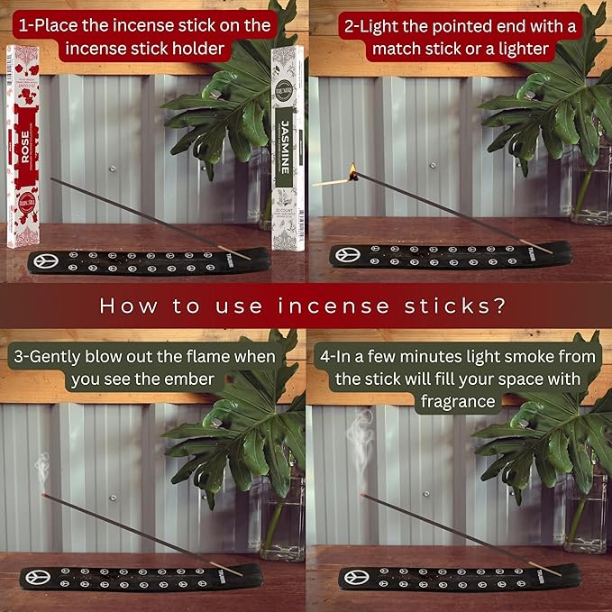 Trumiri Incense Sticks - Combo Pack of 40 Insence-Sticks - 20 Rose + 20 Jasmine - Insenses - Insents - Incents - Inscense - Incence - Incienso - All Natural Incense Sticks TRUMIRI
