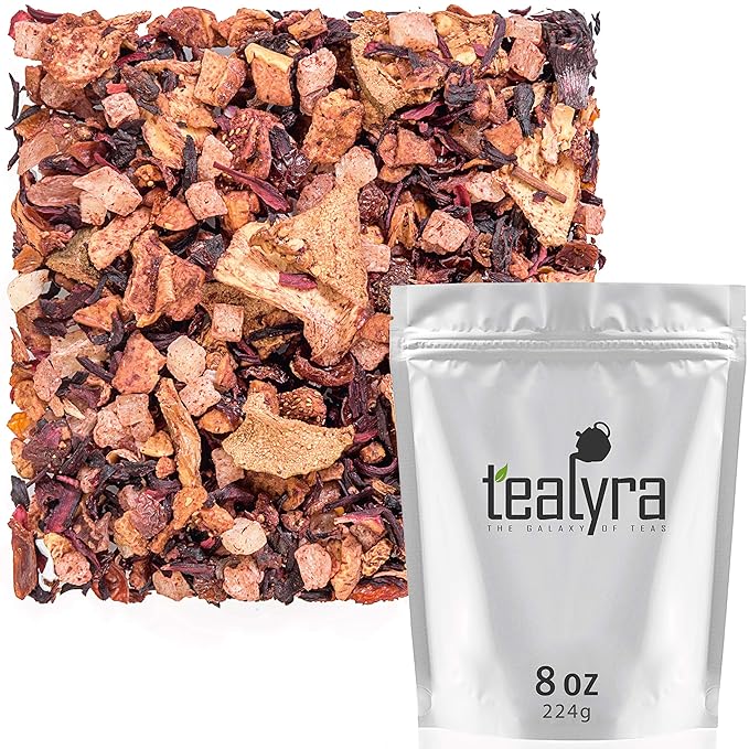 Tealyra - Aloha Hawaii - Pineapple - Hibiscus - Guava - Strawberry - Herbal Fruity Loose Leaf Tea - Hot or Iced - Caffeine Free - 224g (8-ounce) - Bloomnest