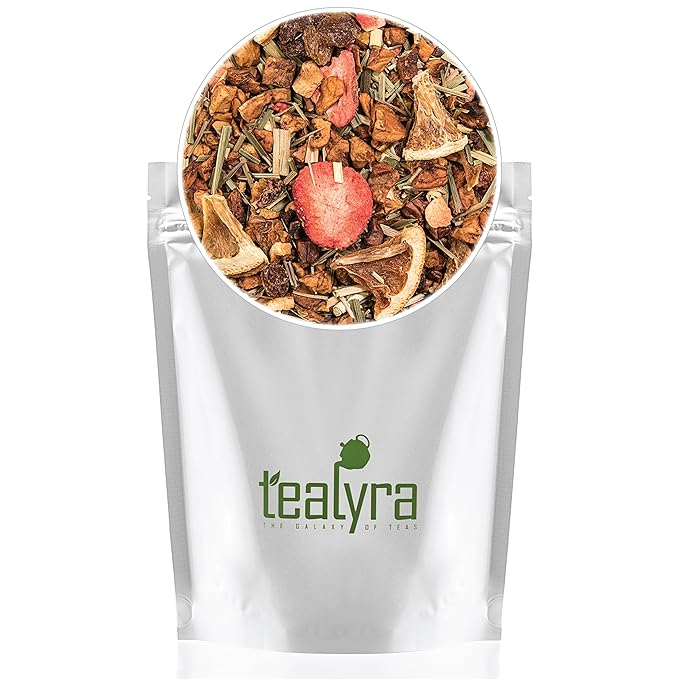 Tealyra - Lovely Lemongrass - Strawberry - Orange - Fruity Herbal Loose Leaf Tea - Hot and Iced Drink - Vitamins and Antioxidants Rich - Caffeine Free - All Natural - 112g (4-ounce) - Bloomnest